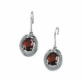 14K White Genuine Mozambique Garnet and 3/8 CTW Diamond Earrings